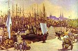 Harbour Paintings - The Harbour At Bordeaux by Edouard Manet